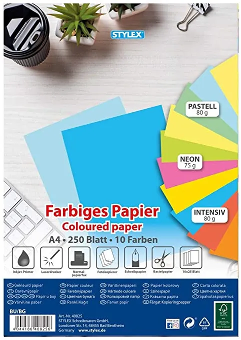 Prece Krāsains papīrs A4,80g/m2 10x25lp Toppoint Attēls