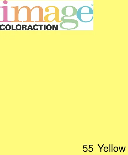 Prece Krāsains papīrs A4 Image Coloraction 160g, 250lp, Nr.55 Yellow Attēls