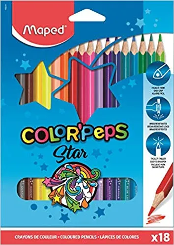 Prece Krāsainie zīmuļi Maped Star, 18 krāsas Attēls