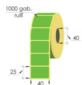Prece Uzlīmes 40x25mm Fluor 1000gab Attēls