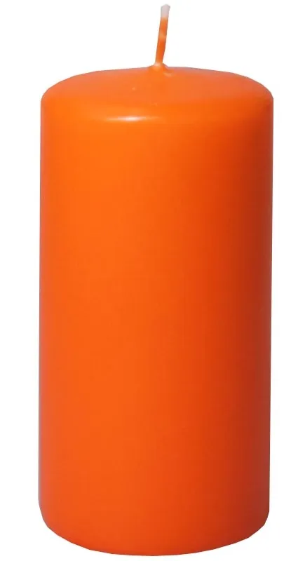 Prece Svece cilindrs 6x10cm oranža Attēls