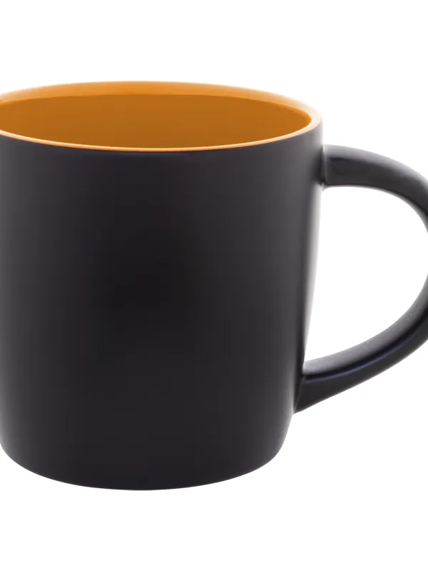 Prece Krūze keram. Melna/oranža SCULPTUS 300 ml AP Attēls
