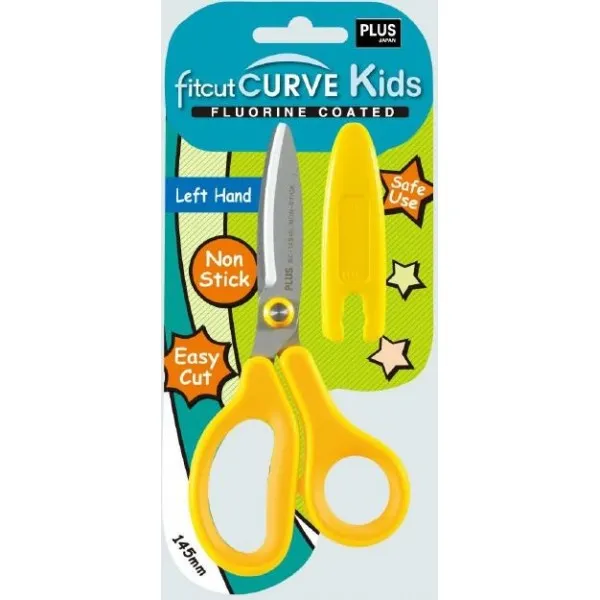Prece Bērnu šķēres PLUS kreiļiem, 14.5cm, dzeltenā krāsa Attēls