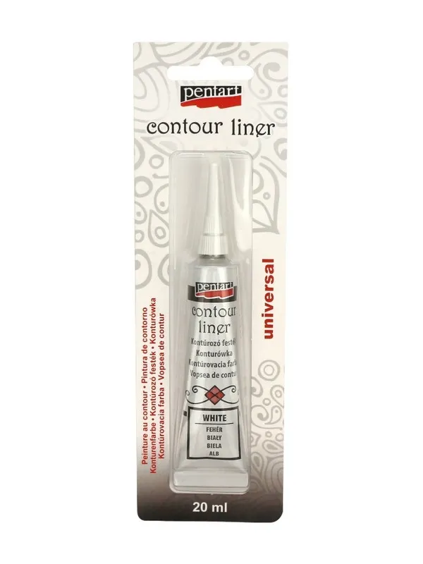 Prece Kontūrkrāsa universāla uz ūdens bāzes, 20ml, balta Attēls