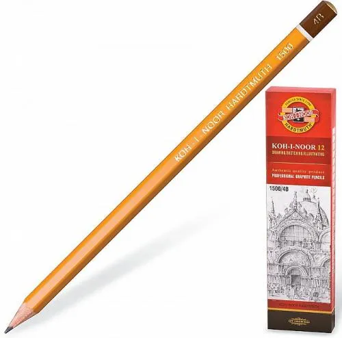 Prece Zīmulis Koh-i-noor Hardtmuth 1500/ 4B uzasināts Attēls