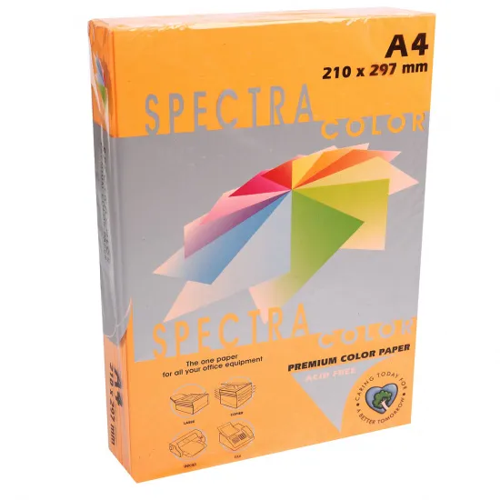 Prece Papīrs krāsains A4,75g/m2,500lp., Cyber HP Orange, Spectra Attēls