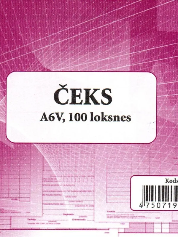 Prece Čeks A6 100 loksnes 12009 Attēls