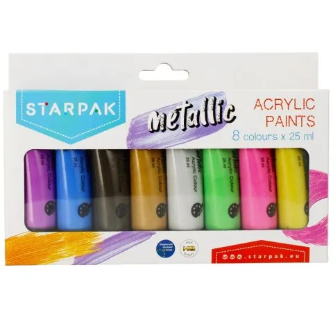Prece Akrila krāsas komplekts 8x25ml, Metallic Attēls