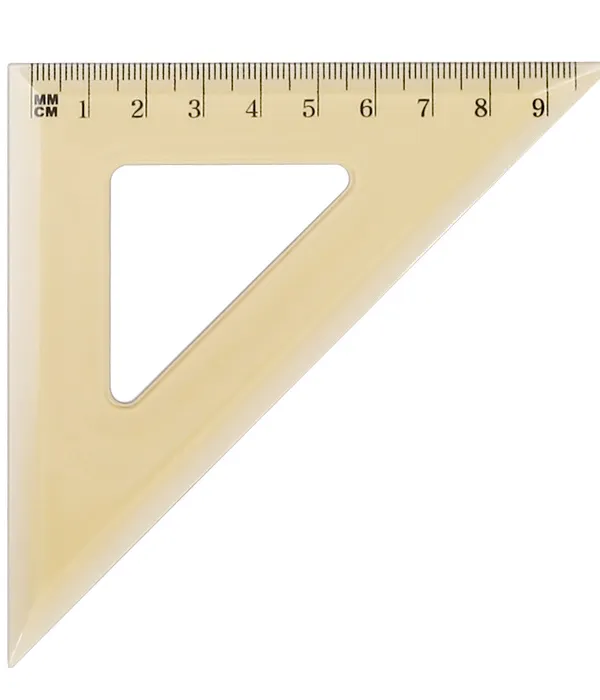 Prece Trīsstūris Grand 9.5 cm ar 45° leņķi, plastikāts, caurspīdīgs Attēls