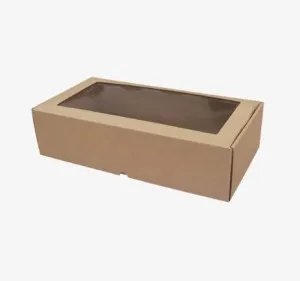 Prece Gofrēta kartona kaste ar logu 2 pudelēm 83x165x320mm Attēls