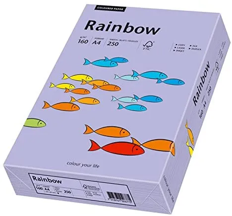 Prece Krāsains papīrs A4 Rainbow 80g, 500lp, Nr.60 violets Attēls