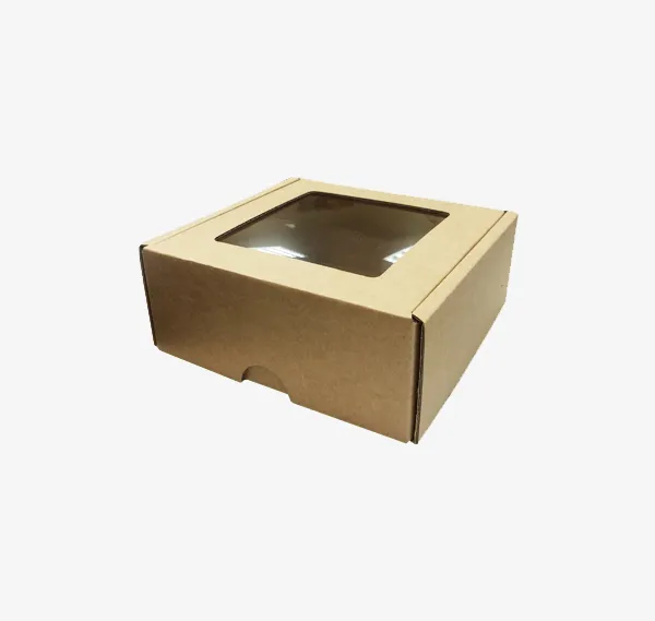 Prece Gofrēta kartona kaste ar logu 120x120x50 mm Attēls
