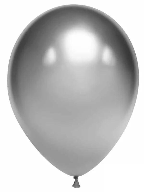 Prece Balons krāsains Metallic sudraba 1gab. Attēls