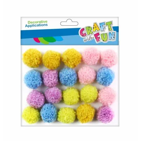 Prece Dekors Pomponi 2 cm iepak.20 gab.Mix Attēls