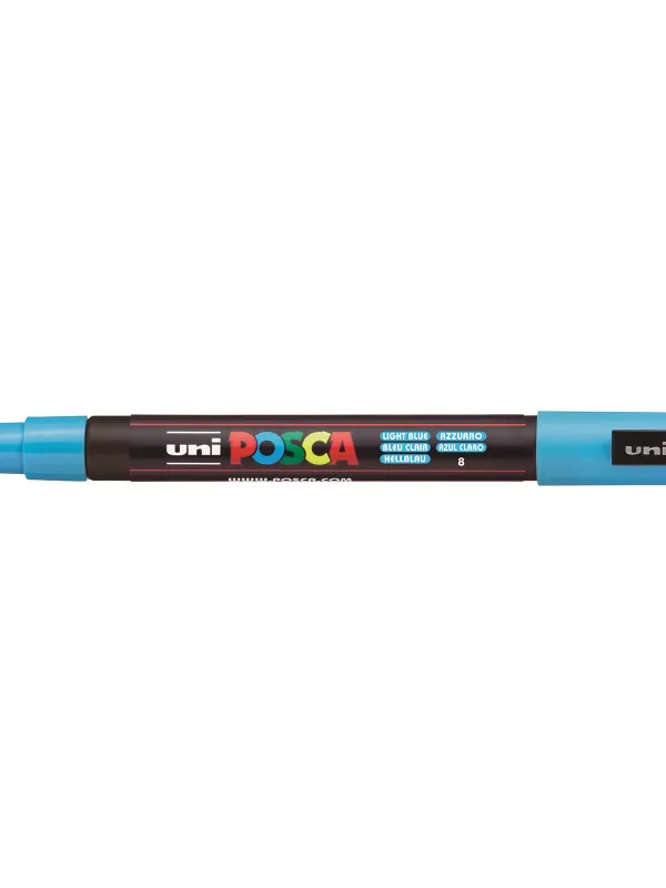 Prece Marķieris uz ūdens bāzes uni POSCA PC-3M, gaiši zils (8) Attēls