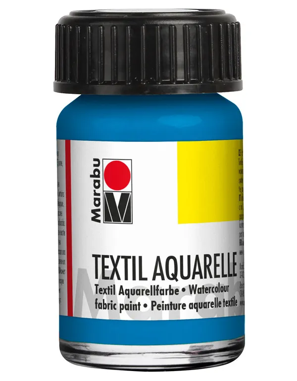 Prece Tekstilkrāsa Marabu 15ml cyan 056 Aquarelle Attēls