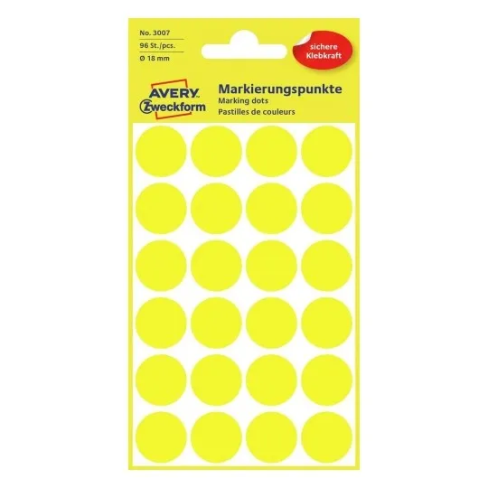 Prece Uzlīme Zweckform 18mm dzeltenas 96 gab Attēls