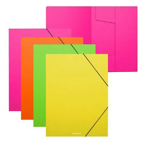 Prece Mape A4 ar gumiju, plastikāta, EK Matt Neon Attēls