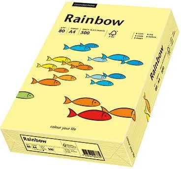 Prece Krāsains papīrs A4 Rainbow 80g, 500lp, Nr.12 Light yellow Attēls