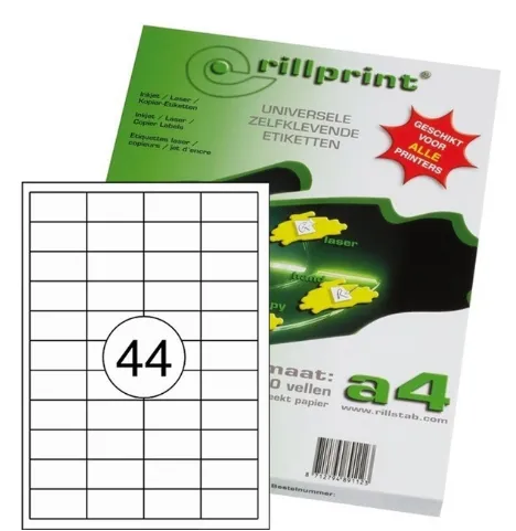Prece Lāzeretiķetes 48.5x25.4mm A4 100lp Rillstab Attēls