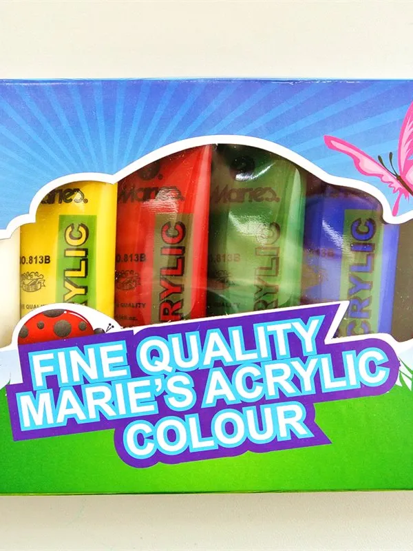 Prece Akrilkrāsas, 6krāsas 30ml, Maries. Attēls