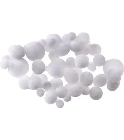 Prece Dekors pomponi 100gab. 8-20mm balti Attēls