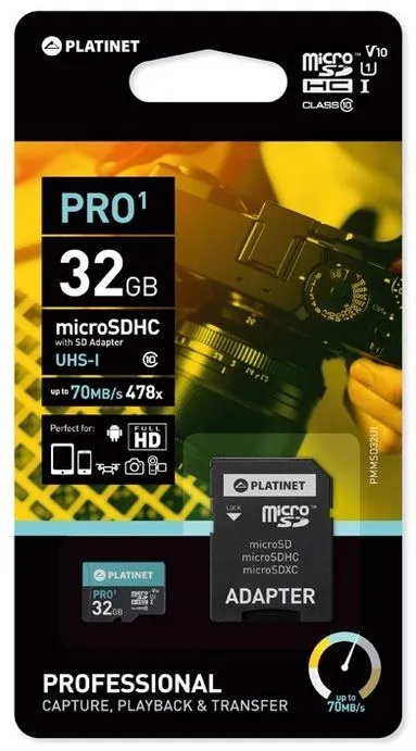 Prece Atmiņas karte 32GB 2.0 USB +adapteris Platinet Attēls
