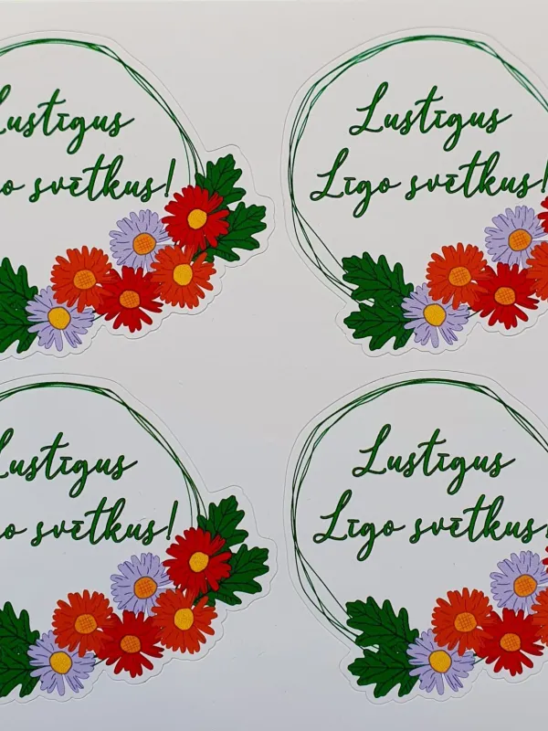 Prece Uzlīme drukāta - Līgo svētki d.7cm /TIR Attēls