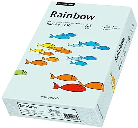 Prece Krāsains papīrs A4 Rainbow 160g, 250lp, Nr.82 (light blue) Attēls