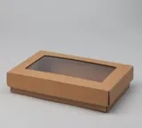 Prece Gofrēta kartona kaste 200x130x40mm ar vāku/lodziņu Attēls