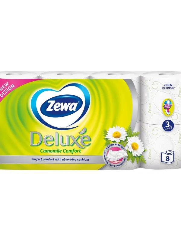 Prece Tualetes papīrs ZEWA Deluxe Camomile Comfort, 8 ruļļi Attēls