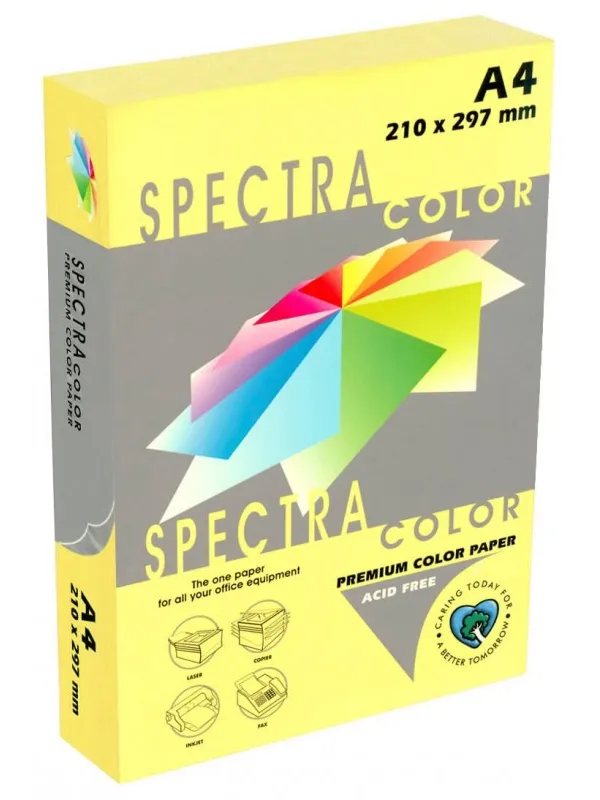 Prece Papīrs krāsains A4,80g/m2, 500lp, gaiši dzeltena, Spectra Colour Attēls