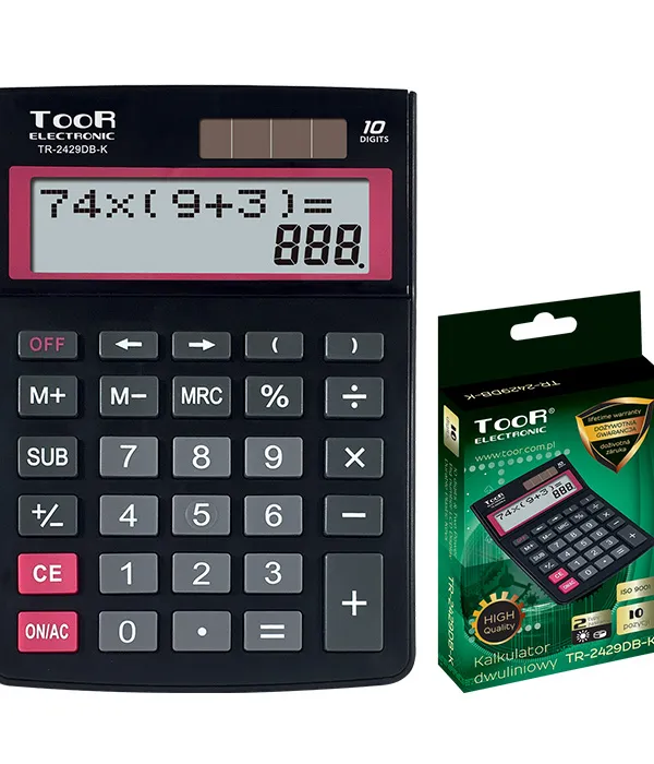 Prece Kalkulators Toor TR-2429DB-K,10 cipari, 2 rindu displejs Attēls