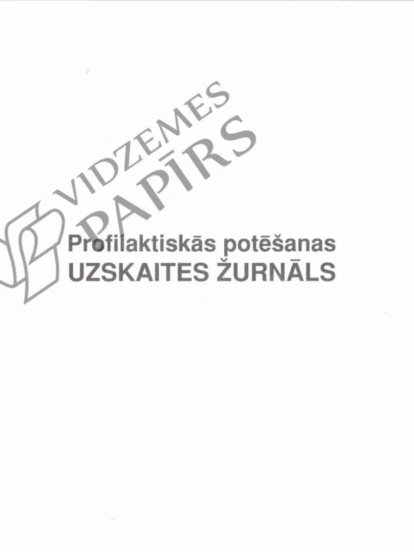 Prece Profilaktiskās potēšanas uzskaites žurnāls 064/u Attēls