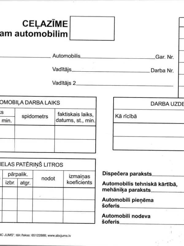 Prece Ceļazīme vieglajam automobilim A5 Attēls