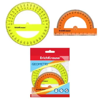 Prece Lineāls transportieris 360gr/180gr, plastmasas, neona Attēls