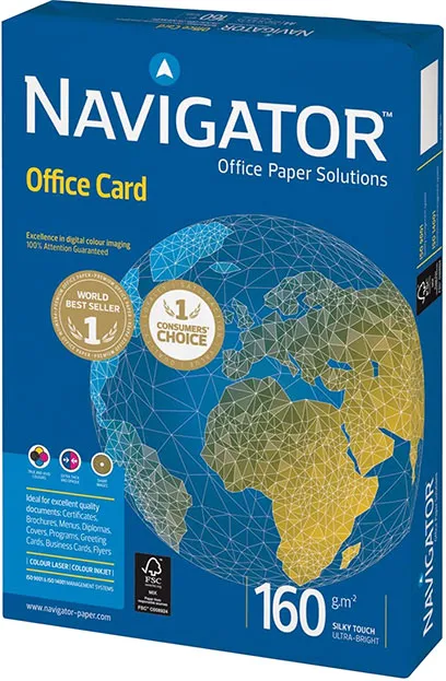 Prece Papīrs balts A4 Navigator Office Card 160g/m2 250lp Attēls