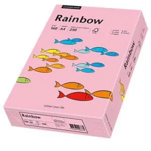 Prece Krāsains papīrs A4 Rainbow 160g, 250lp, Nr.55 pink Attēls