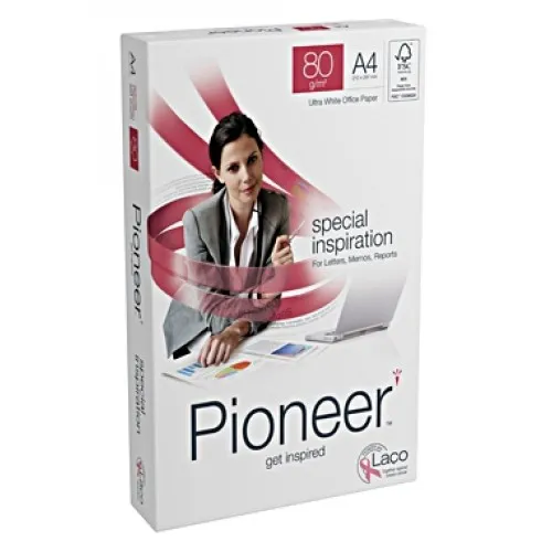 Prece Balts biroja papīrs A4, PIONEER 80g/m2, 500 loksnes. Attēls
