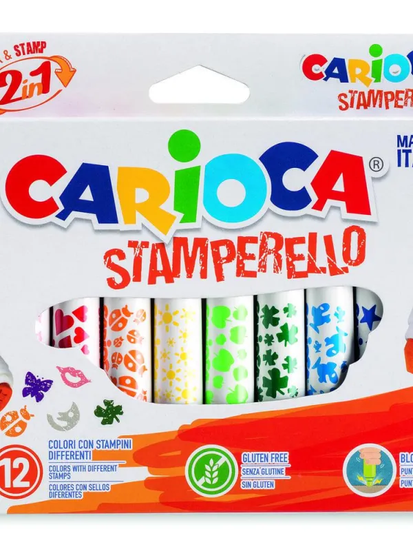 Prece Flomāsteri CARIOCA Stamperello 12 krāsas Attēls