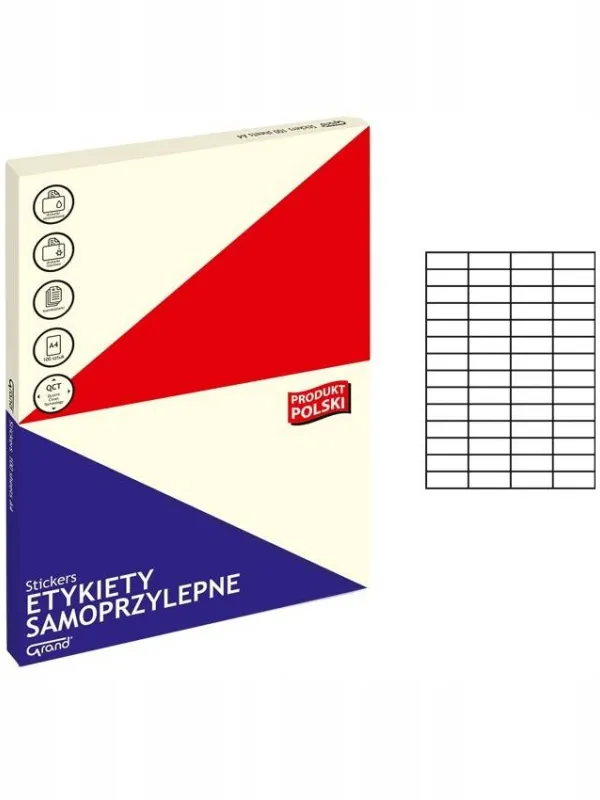 Prece Lāzeretiķetes 52.5x21.2mm A4 Grand 004 100lp Attēls
