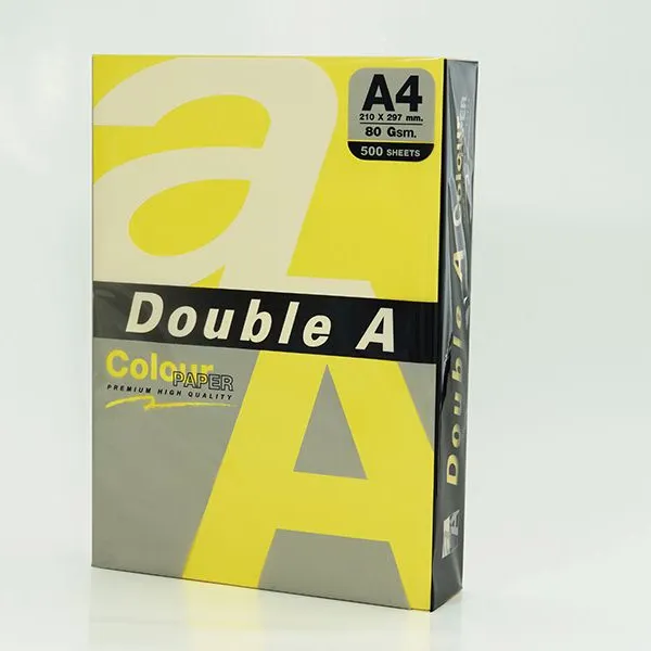 Prece Papīrs krāsains A4,80g/m2, 100lp, Lemon, Double A Attēls