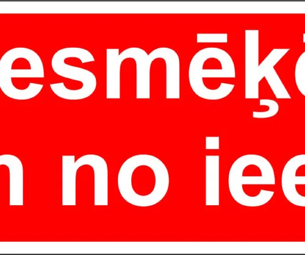 Prece Uzlīme - Nesmēķēt 10m no ieejas 19x7cm Attēls