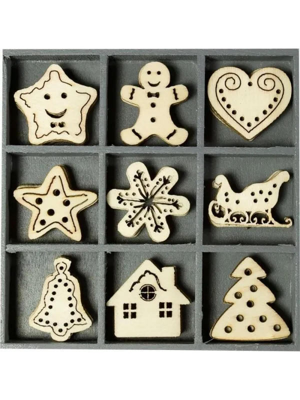 Prece Koka ornamentu komplekts 45 gab. Sweet Xmas Attēls