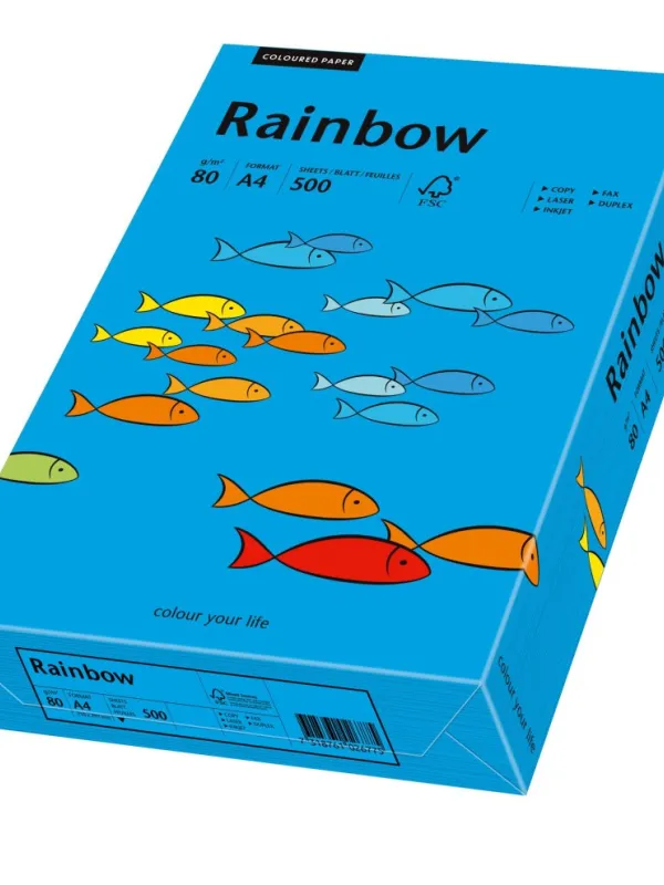 Prece Krāsains papīrs A4 Rainbow 80g, 500lp, Nr.88 intensīvi zila Attēls