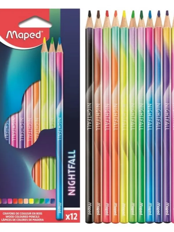 Prece Zīmuļi 12 krāsas Maped Nightfall Attēls
