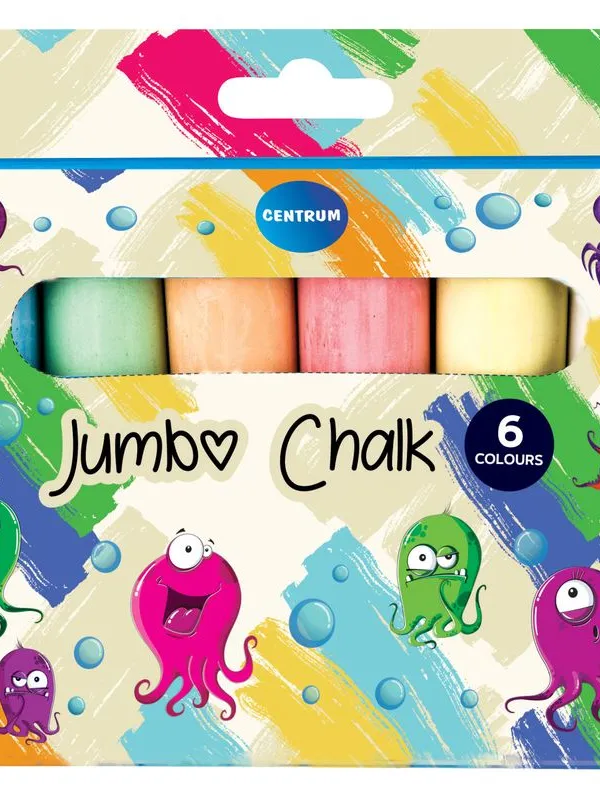 Prece Krīts Jumbo apaļš 6 krāsu (zīmēšanai uz asfalta,tāfeles) Attēls