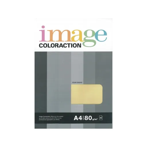 Prece Krāsains papīrs A4 Image Coloration 80g, 50lp, Nr.54, dzeltens Attēls