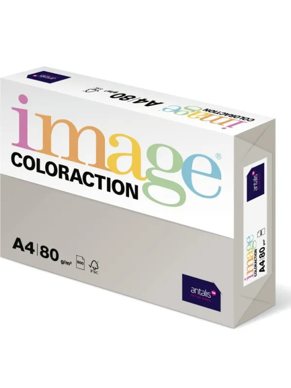 Prece Krāsains papīrs A4 Image 80g/500lp Iceland/Mid GreyPapīrs krāsains A4,80g/500lp Image Iceland/Mid Grey Attēls