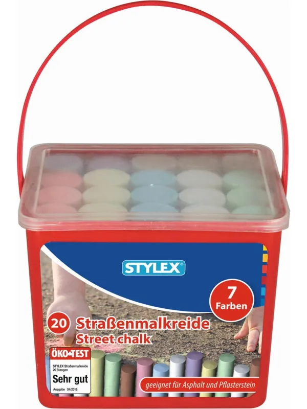 Prece Krīts asfaltam STYLEX, 7 krāsas, 20gab. Attēls
